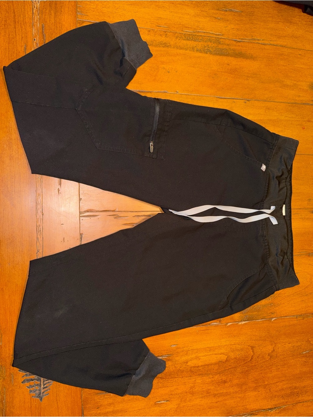 Figs Black Men's Jogger Sweatpants with White Drawstring